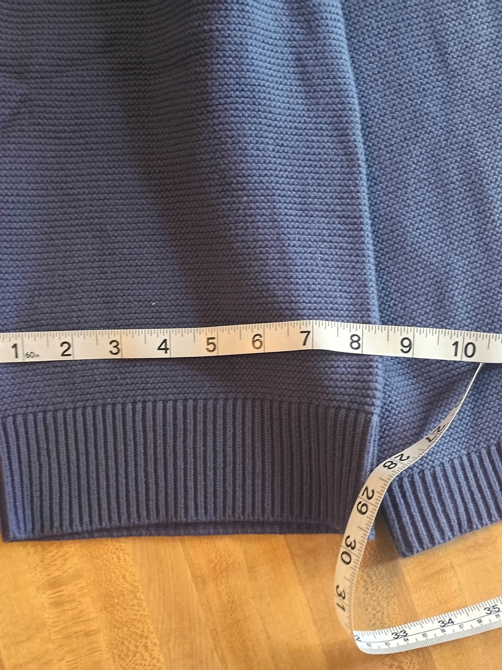 Candace Cameron Bure Navy Blue Textured Crewneck Sweater - Picture 6 of 14